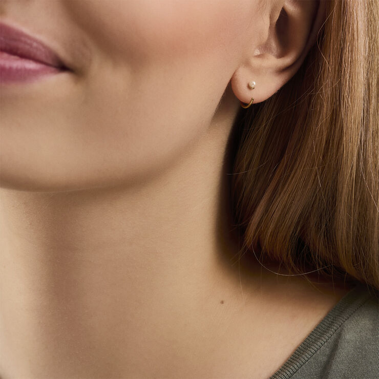 Pernille Corydon Jewellery Lagoon Creoles 9 mm - Fresh water pearl Guld