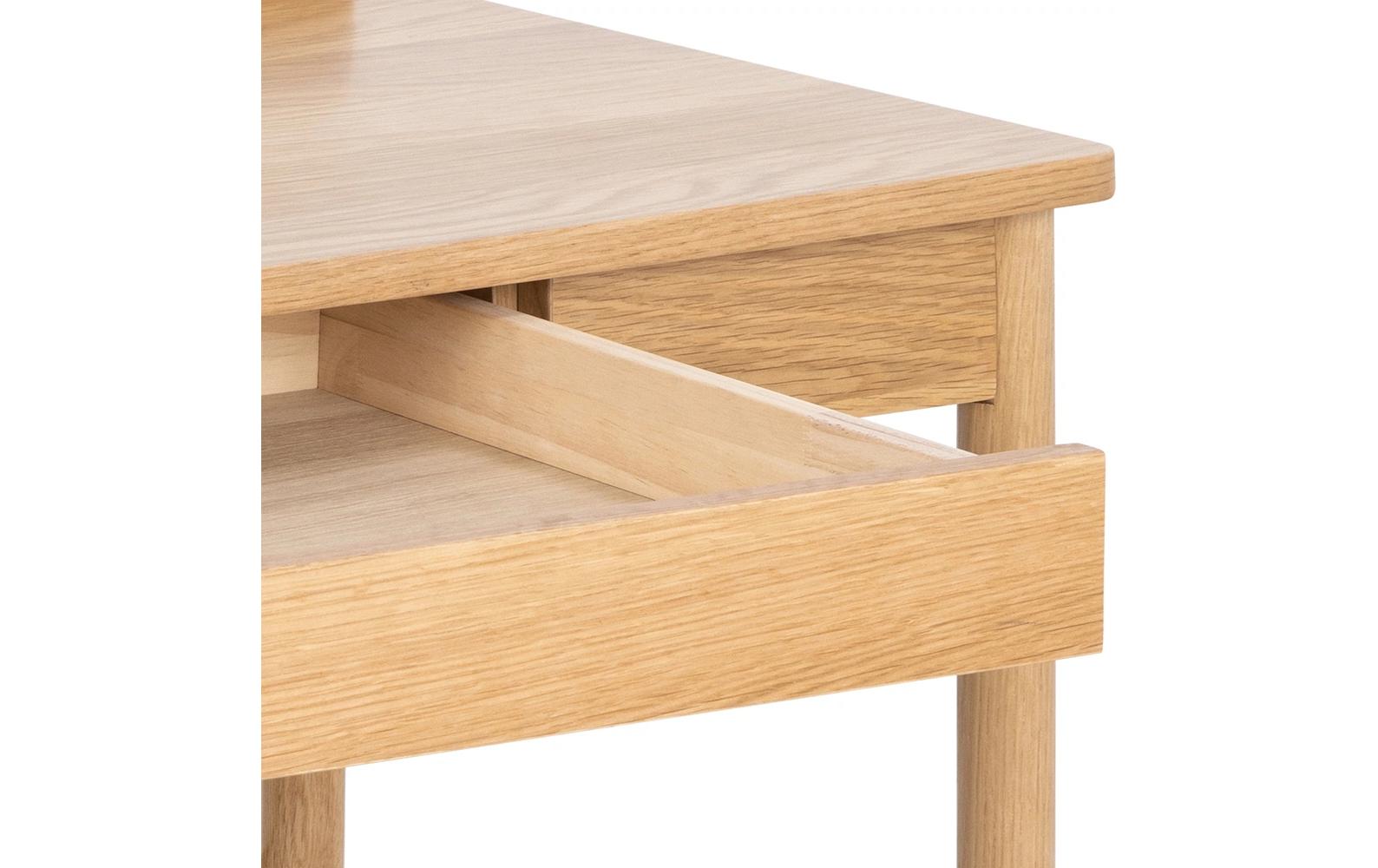 Tisch Paul, Eiche<br>Schreibtisch mit Stauraum im skandinavischen Stil