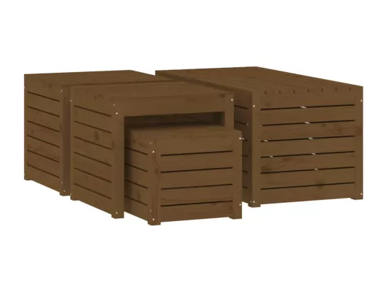 Prolenta Premium - Ensemble de boîtes de jardin 4 pcs marron miel bois pin massif