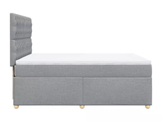Sommier à lattes de lit avec matelas Gris clair 160x200cm Tissu