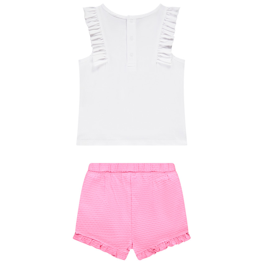 Ensemble court avec short effet cloqué pour bébé fille