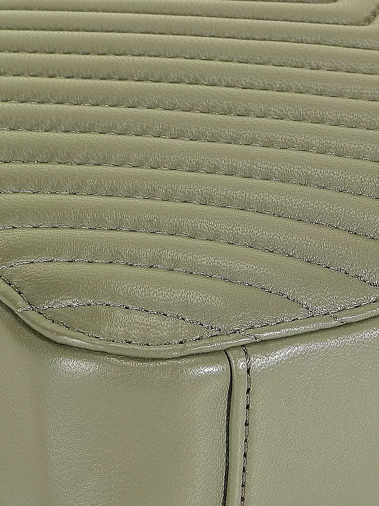 LES VISIONNAIRES Ledertasche - Mini Bag LOLA QUILTING dunkelgrün