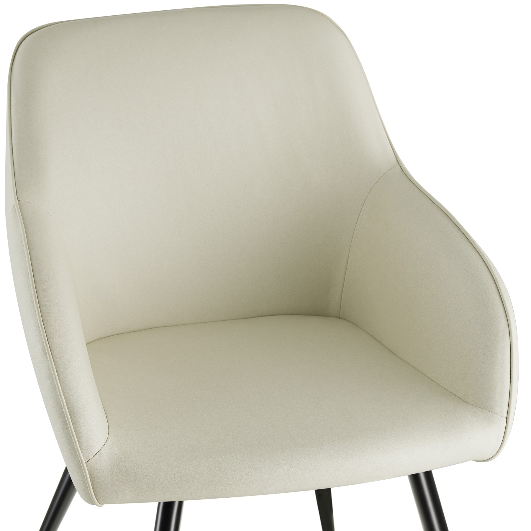 tectake® 4er Set Esszimmerstuhl, gepolstert mit Stoffbezug, schwarze Stahlbeine, 58 x 62 x 82 cm