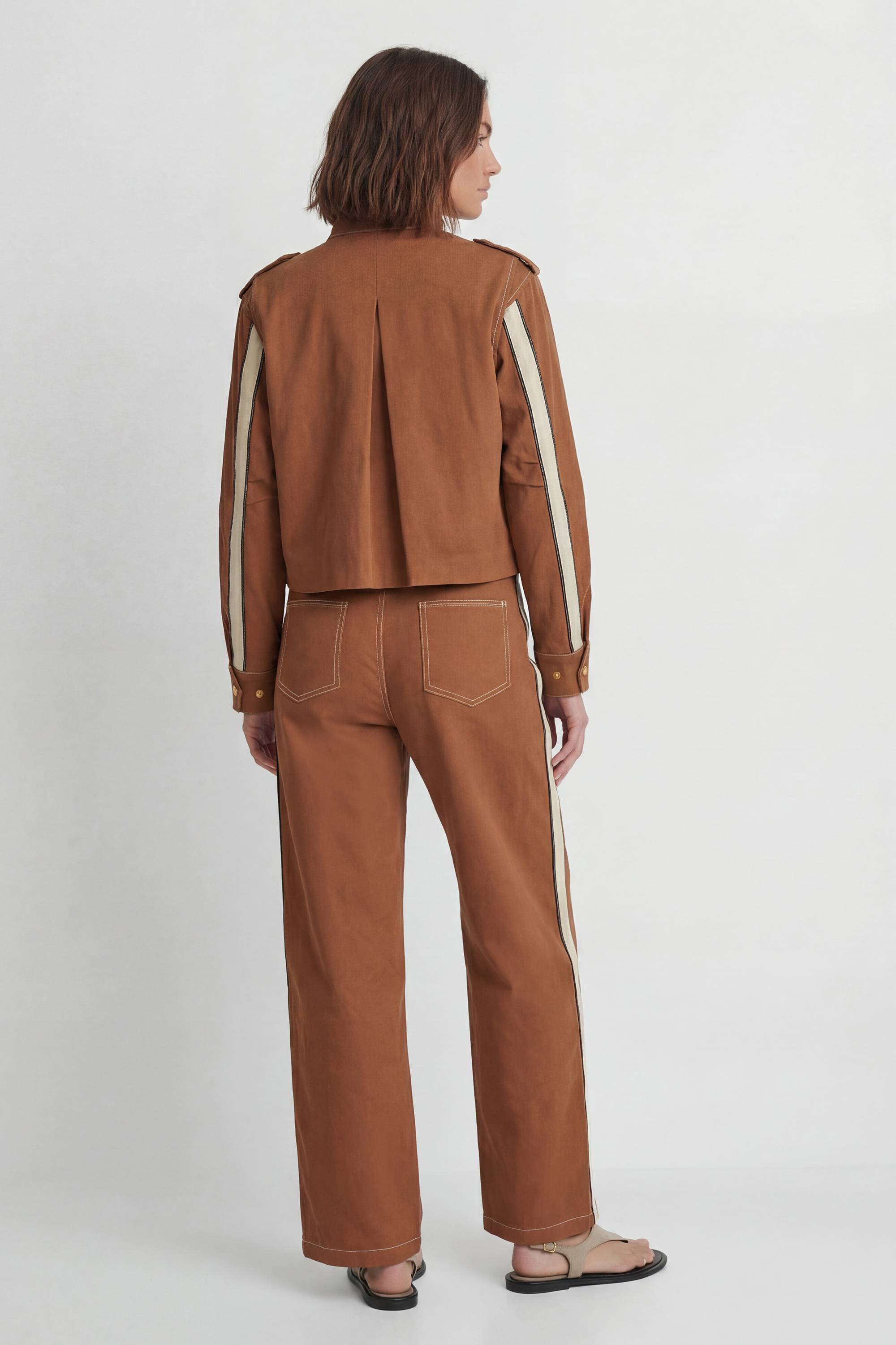 KarenMillen Veste Cintrée Militaire En Coton À Rayures