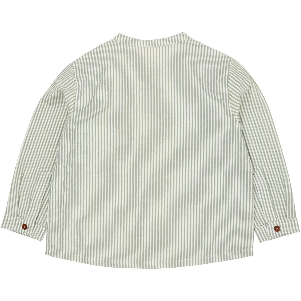 Køb COPENHAGEN COLORS Green W Cream Stripe Seersucker Skjorte W. Placket