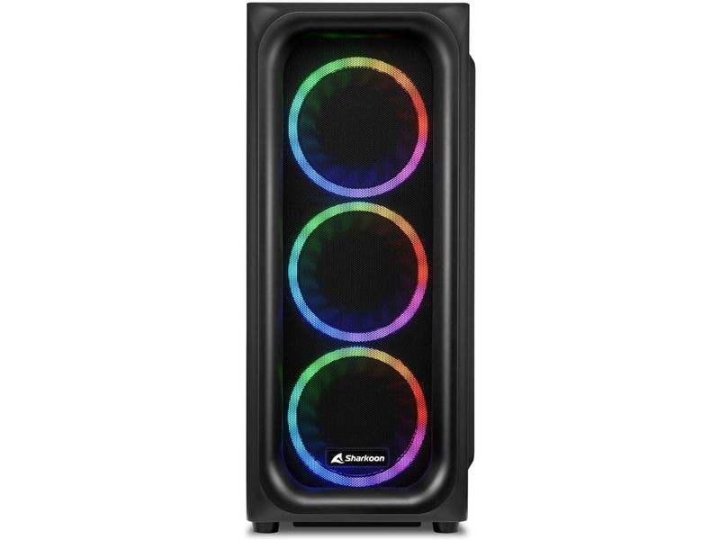 Sharkoon PC-Gehäuse TK5M RGB ATX Gaming-Mini-Tower mit Sichtfenster und RGB-Beleuchtung