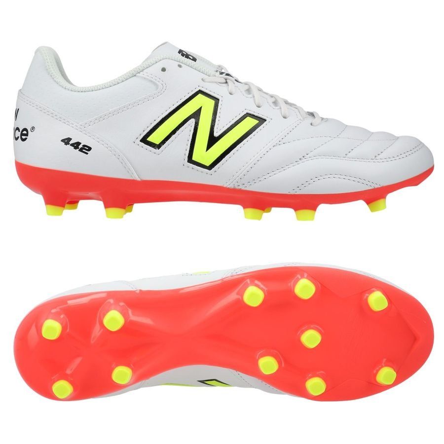 New Balance 442 V2 Team FG Flash Point - Blanc/Vert/Noir