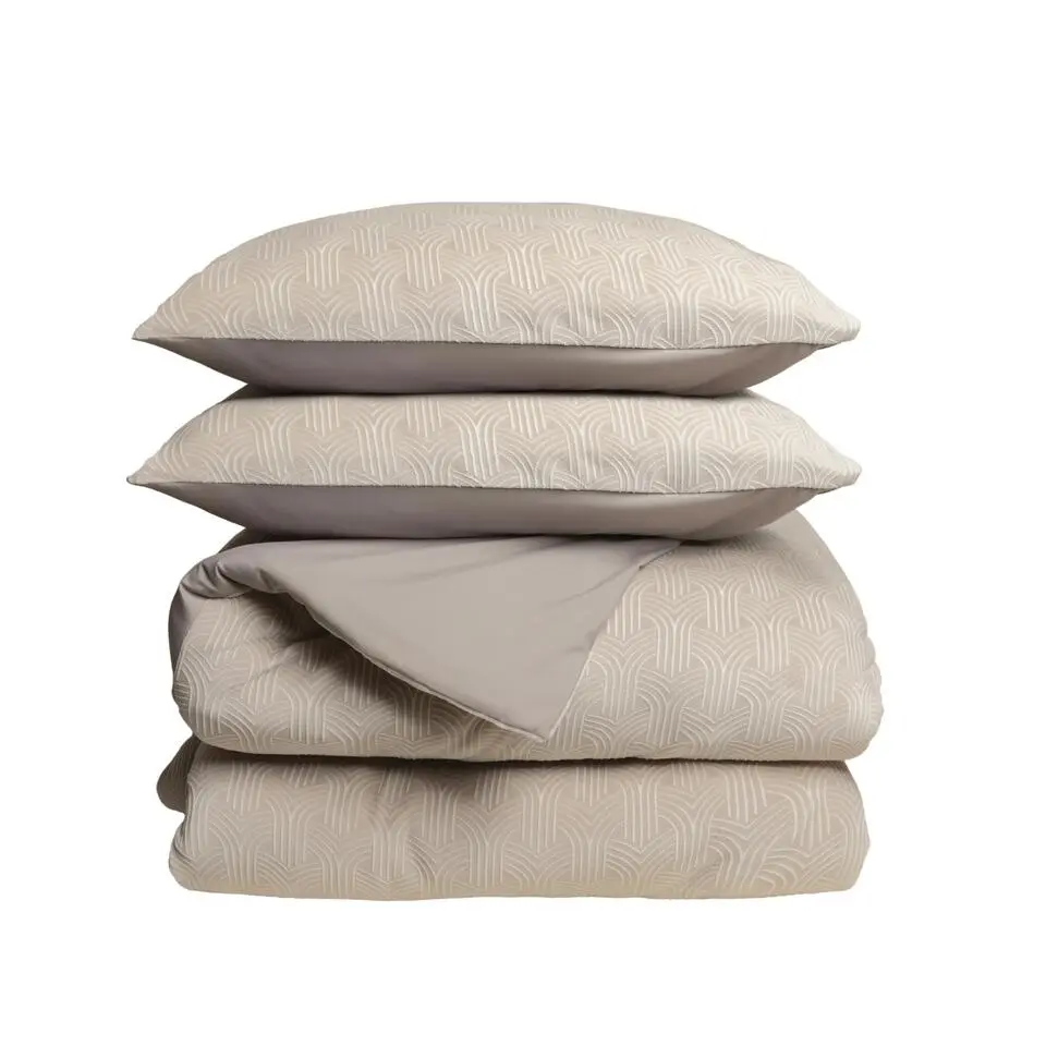 Dekbedovertrek Japandi 200x220 – Flanel Fleece – Zacht & Warm – Beige