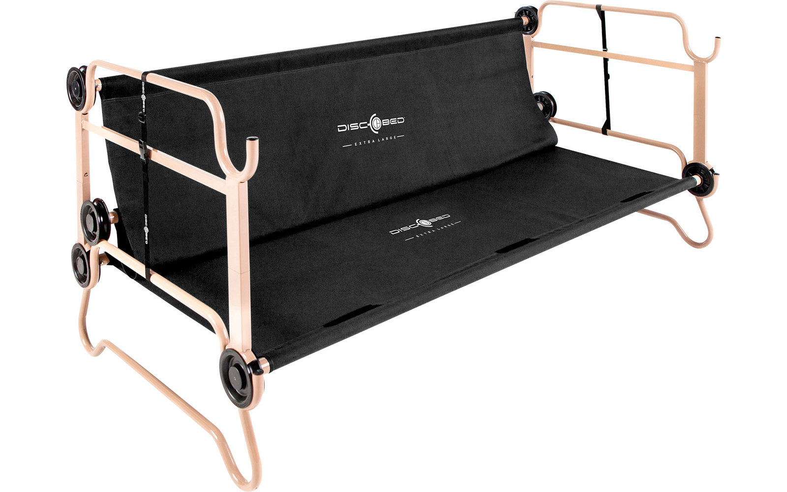 Disc-O-Bed Stockbett mit Seitentaschen XL Schwarz