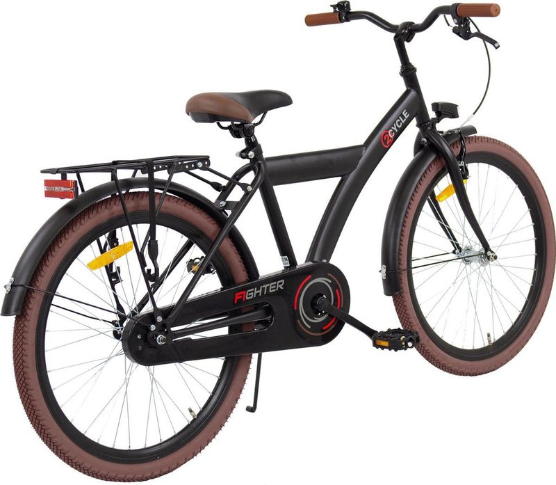 2Cycle - Fighter - Kinderfiets - Zwart - 24 inch - Voor Jongens