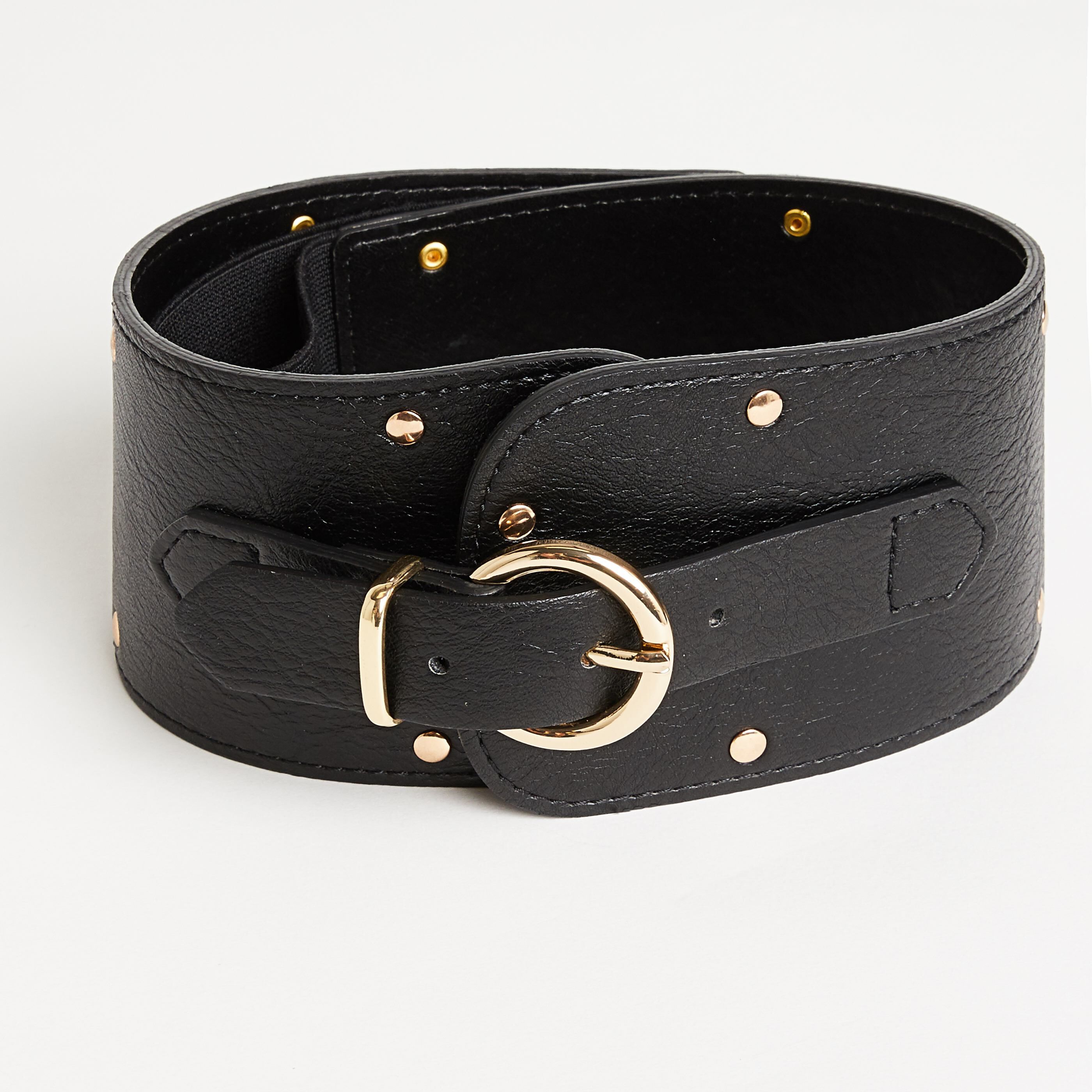 Ceinture large élastiquée femme - NOIR