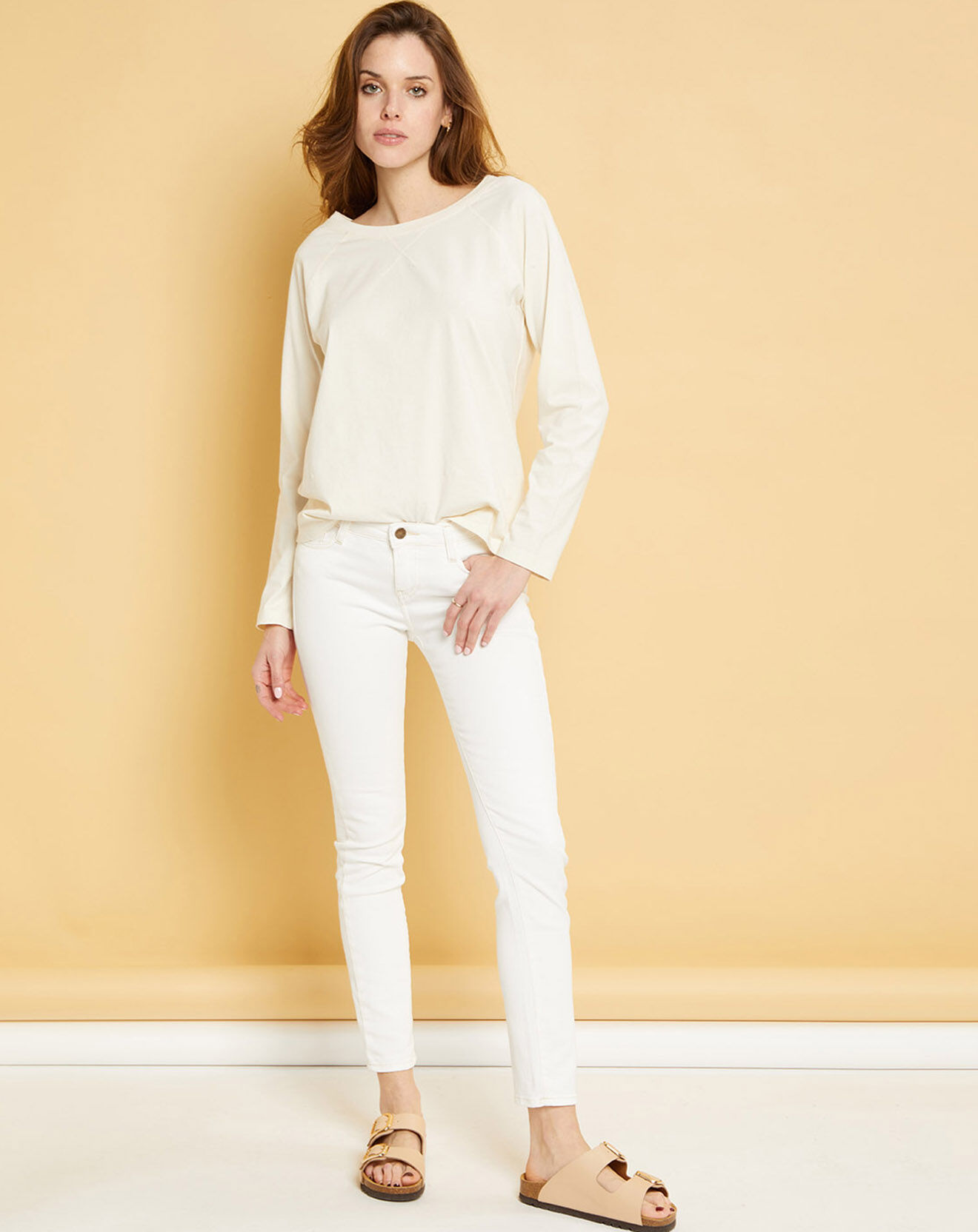 Acquaverde Jean Denim Craft Scarlett blanc