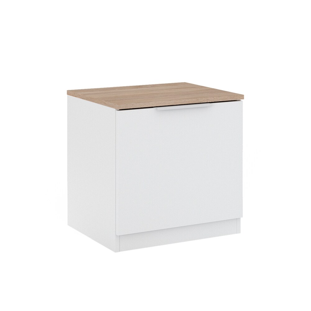 Vicco Nachttisch Betti, 50 x 50 cm, Weiß Sonoma mit 1 Klappe, Schlafzimmer