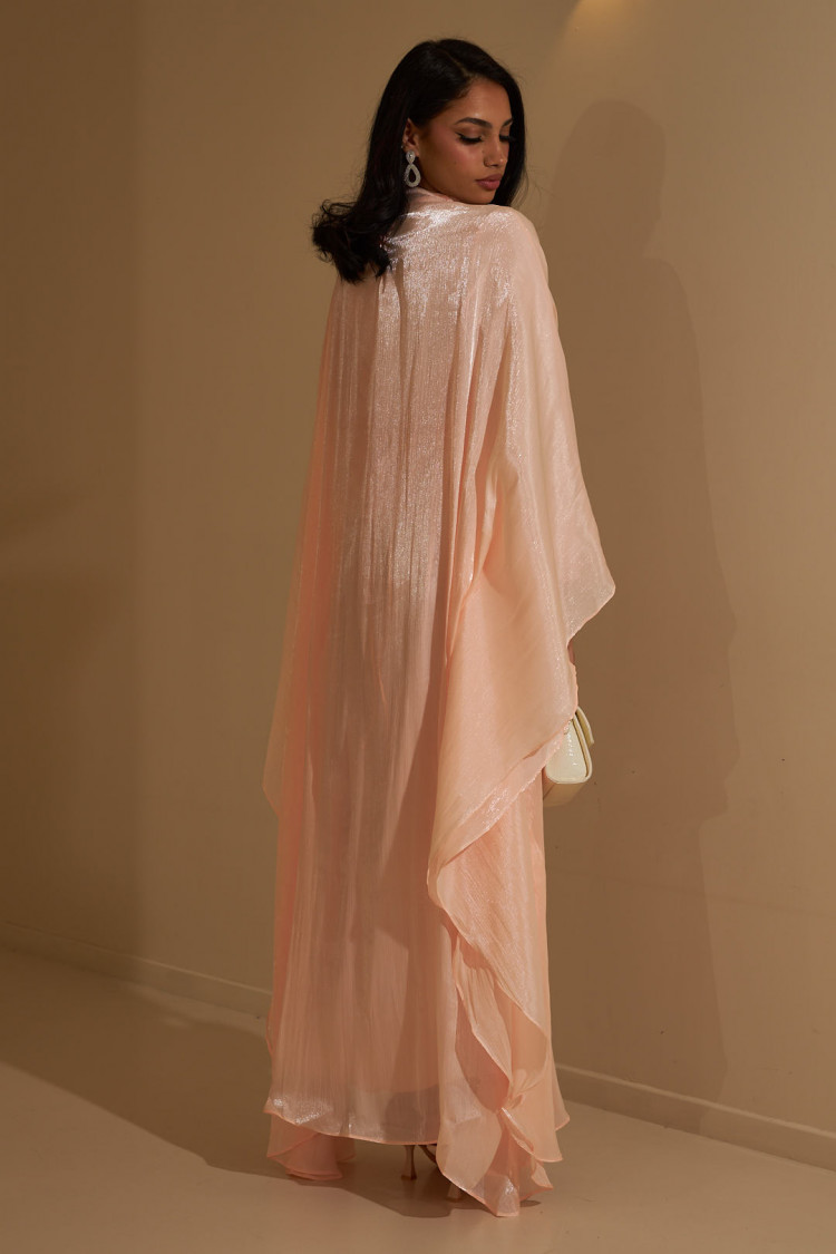 Ensemble 2 pièces robe + gilet à enfiler satiné rose