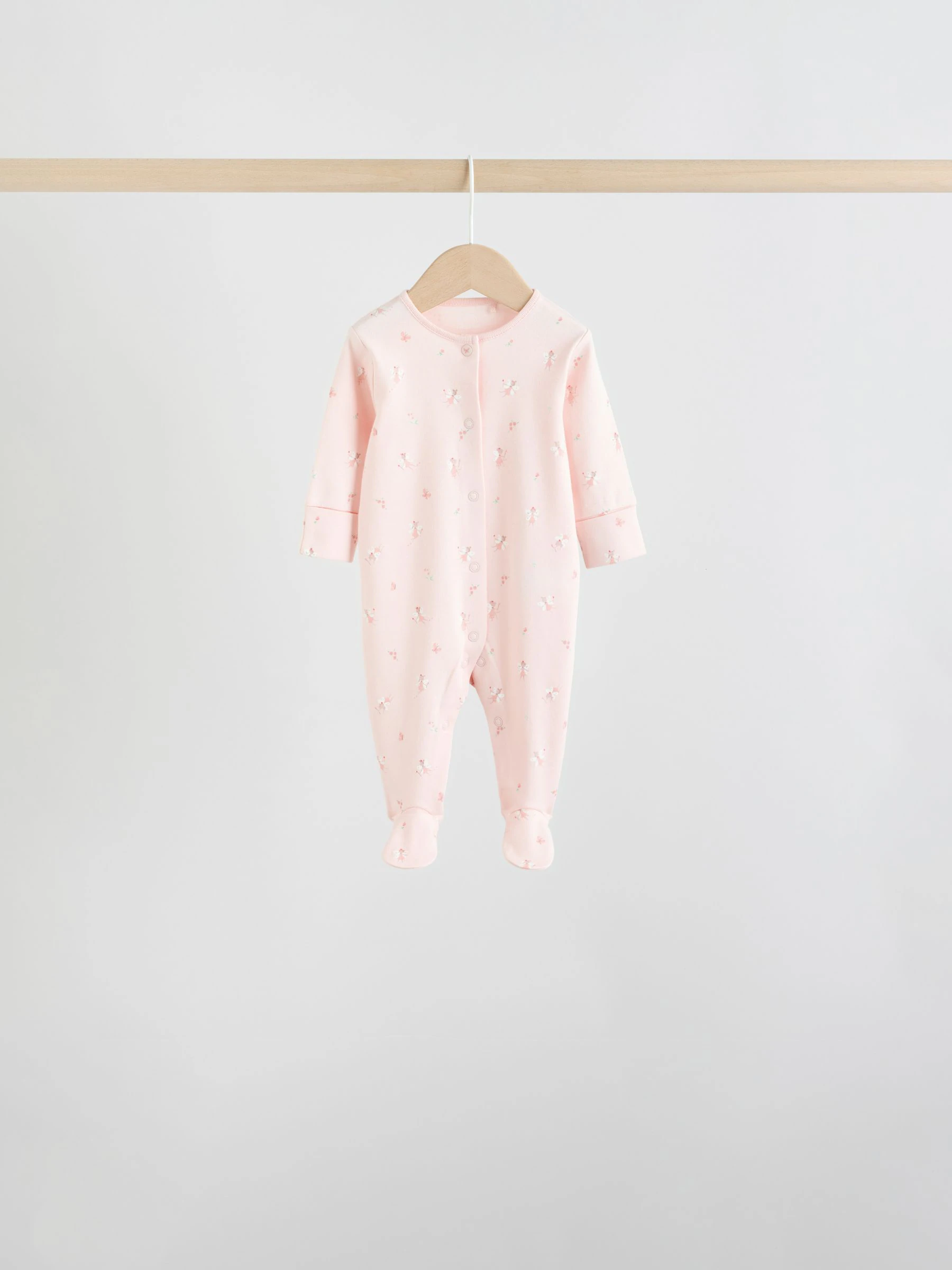Wit/roze - Babypyjama (0-2jr)