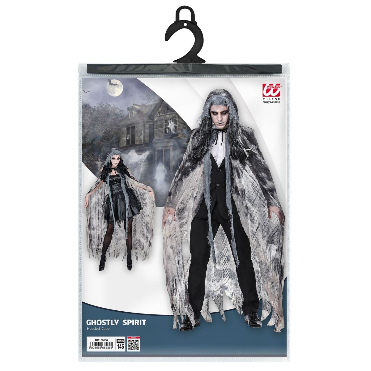 Halloween Cape Grijs Geest