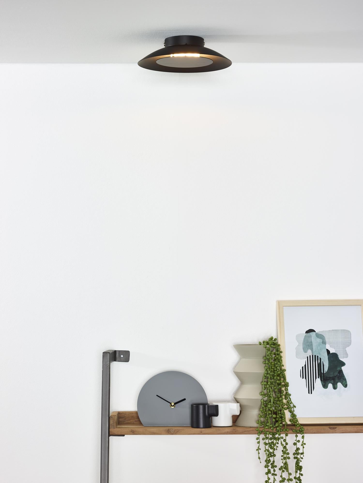 Foskal plafondlamp Ã21.5 LED zwart
