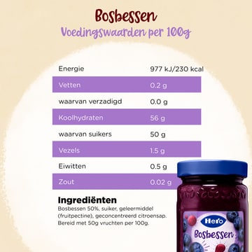 Hero Fruitspread Bosbessen 350 g