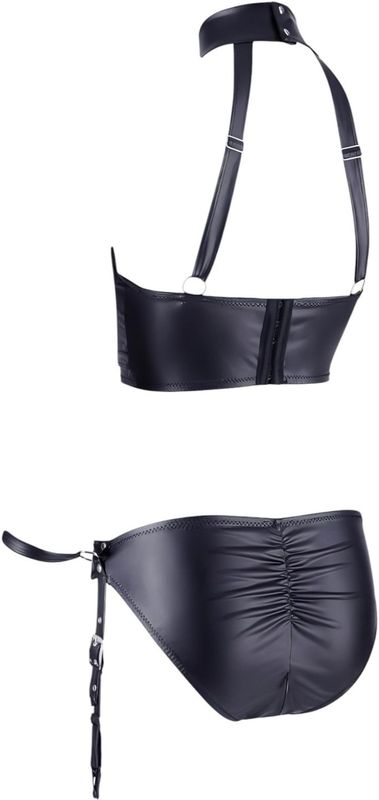 Wetlook Open Bra And Bondage Briefs - Maat L