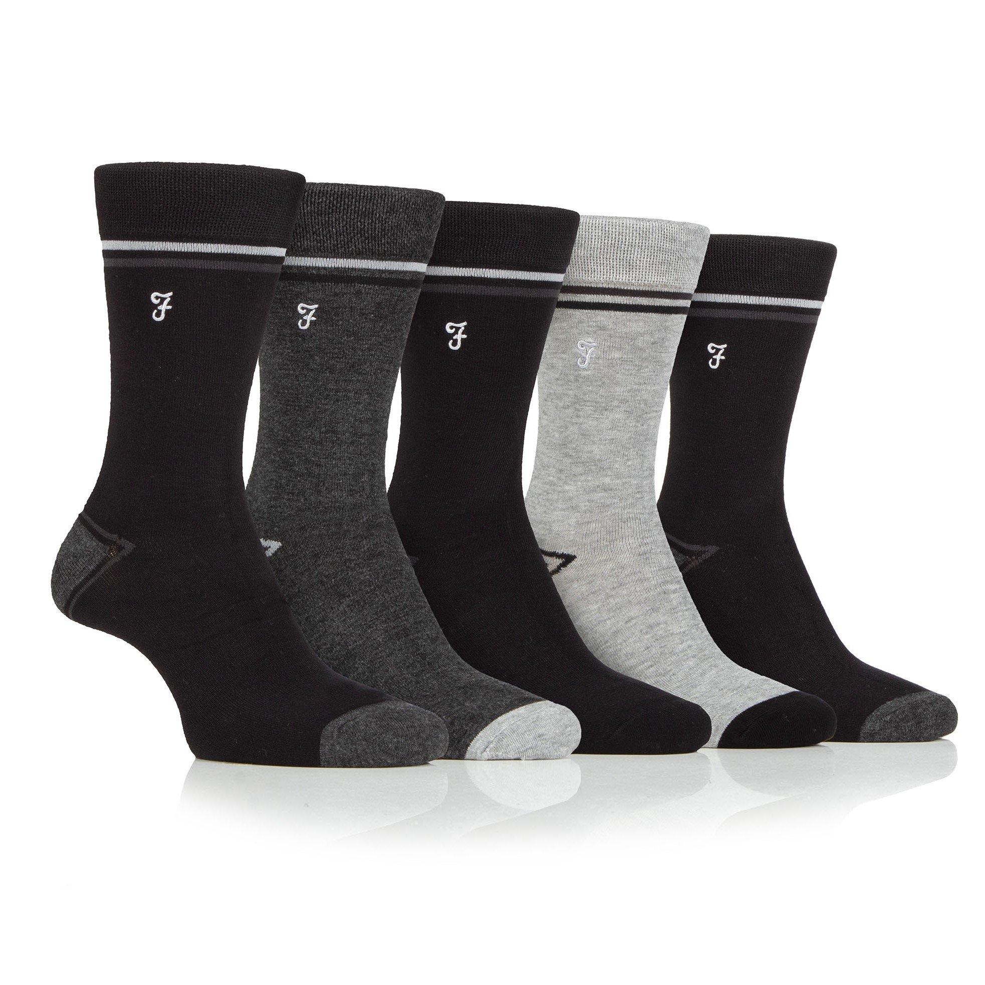 Farah 5 Pack Bamboo Socks Mens