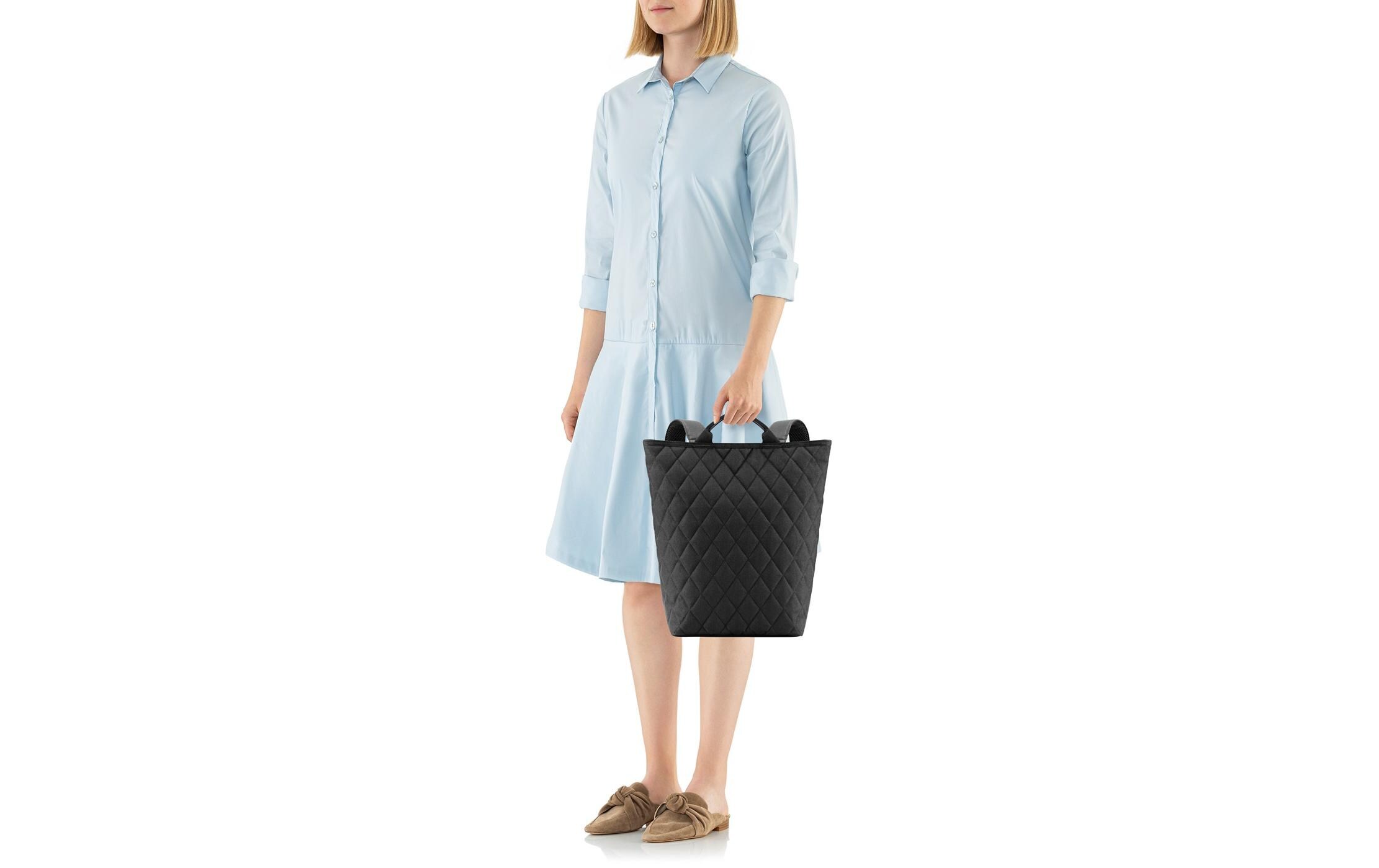 Tasche Shopper Backpack Rhombus BlackStilvolle Schultertasche für jeden Tag