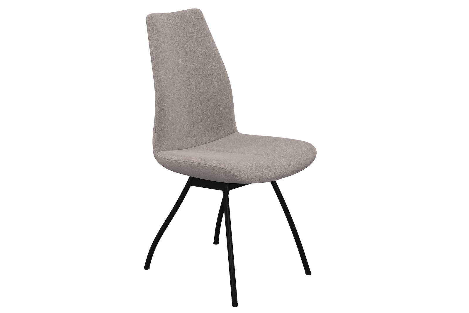 Aroma spisestol Tekstil Alfa 01 Natural med ben i sortlakkert stål