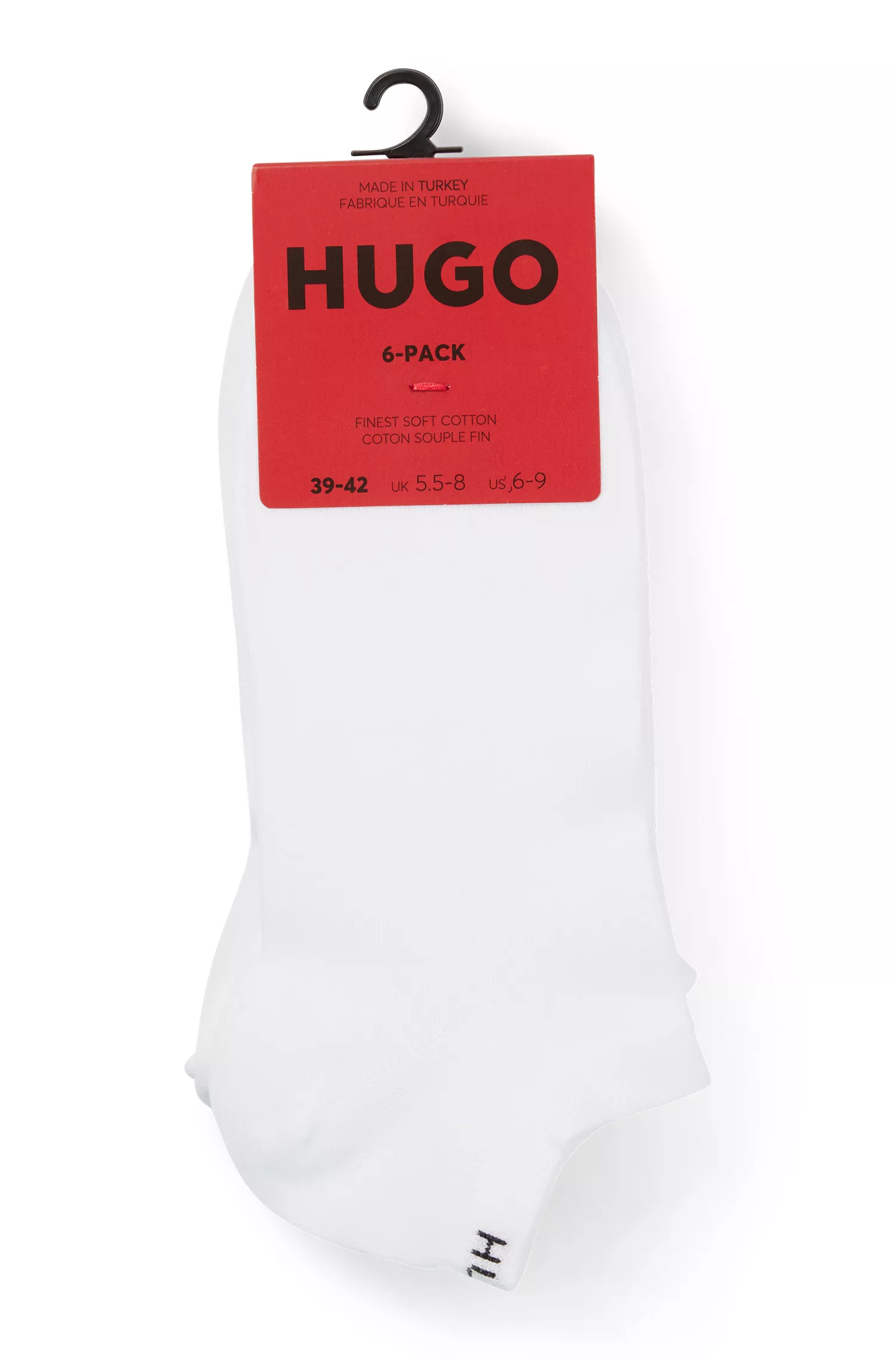HUGO Vermelho - Pacote com seis pares de meias em mistura de algodão.