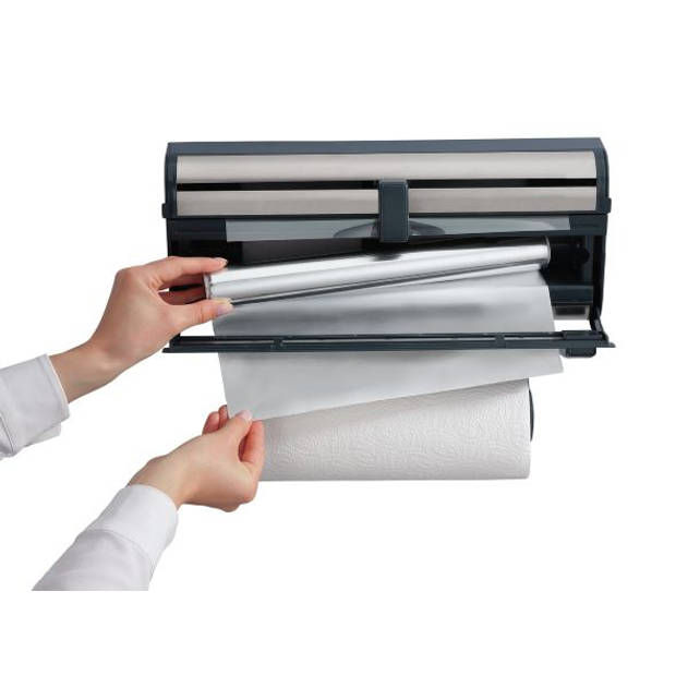 Leifheit rollenhouder Parat Royal - zwart rvs