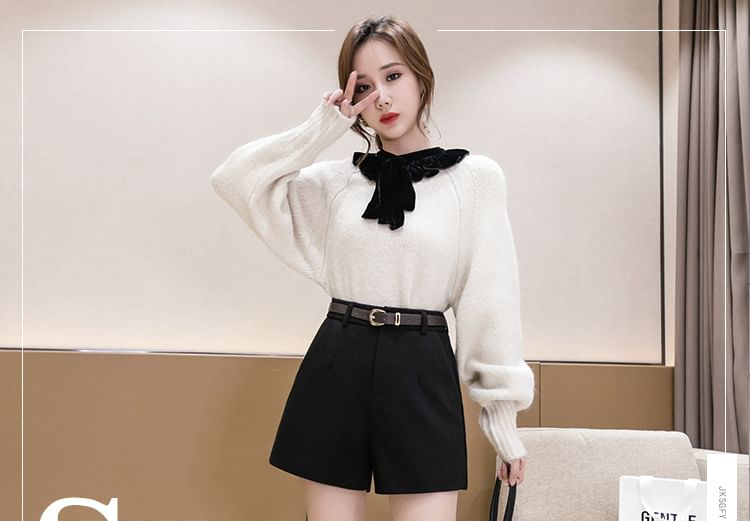 Jaqmine - Hoge taille effen shorts