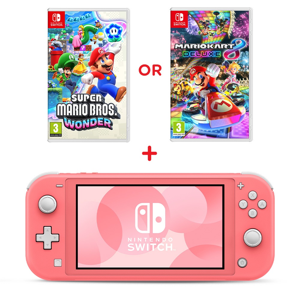 Nintendo Switch Lite Coral & Select Game