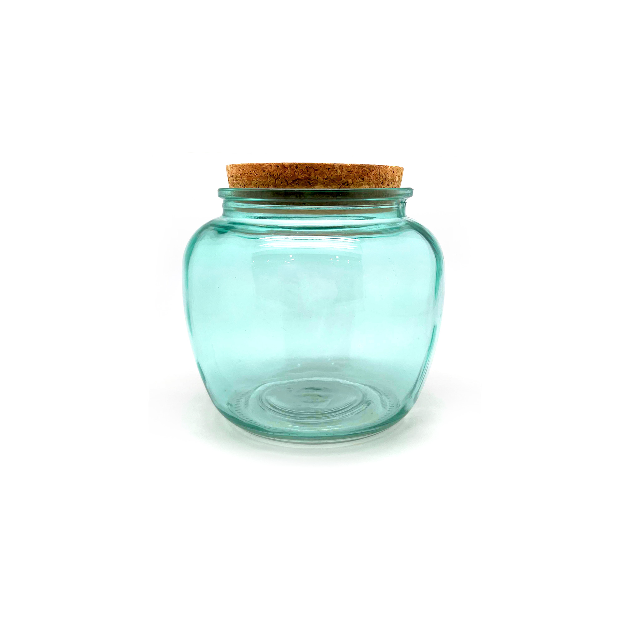 Glas mit Korken 1300ml, blau, H 14 cm, Ø 14,4 cm von fischer's lagerhaus
