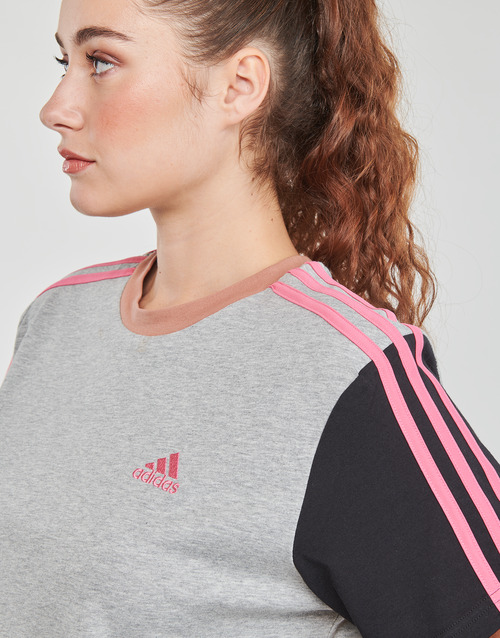 Adidas Sportswear - 3S CR TOP - Gris / Noir / Rose