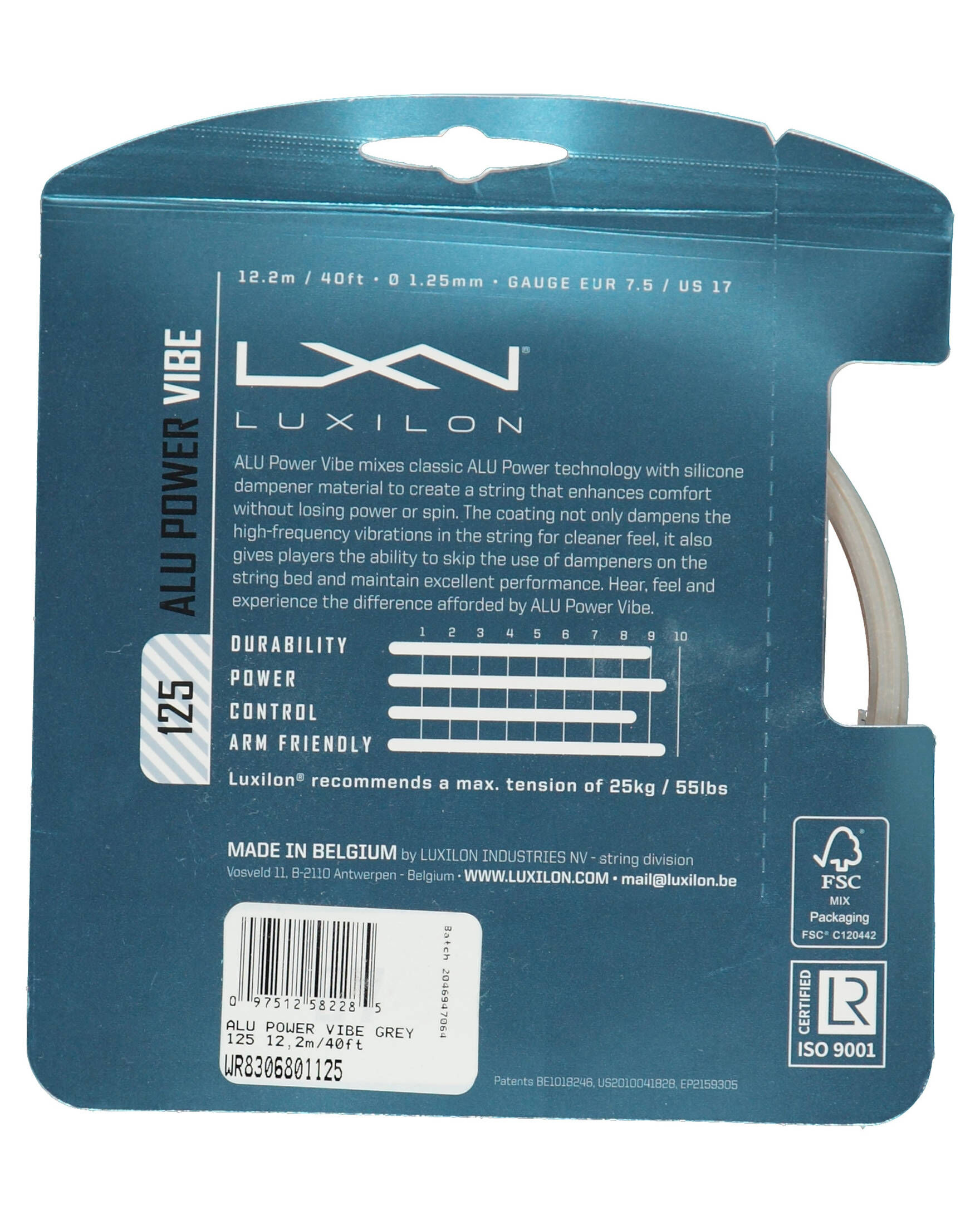 Luxilon| Tennissaiten ALU POWER VIBE SET White/Pearl 1,25