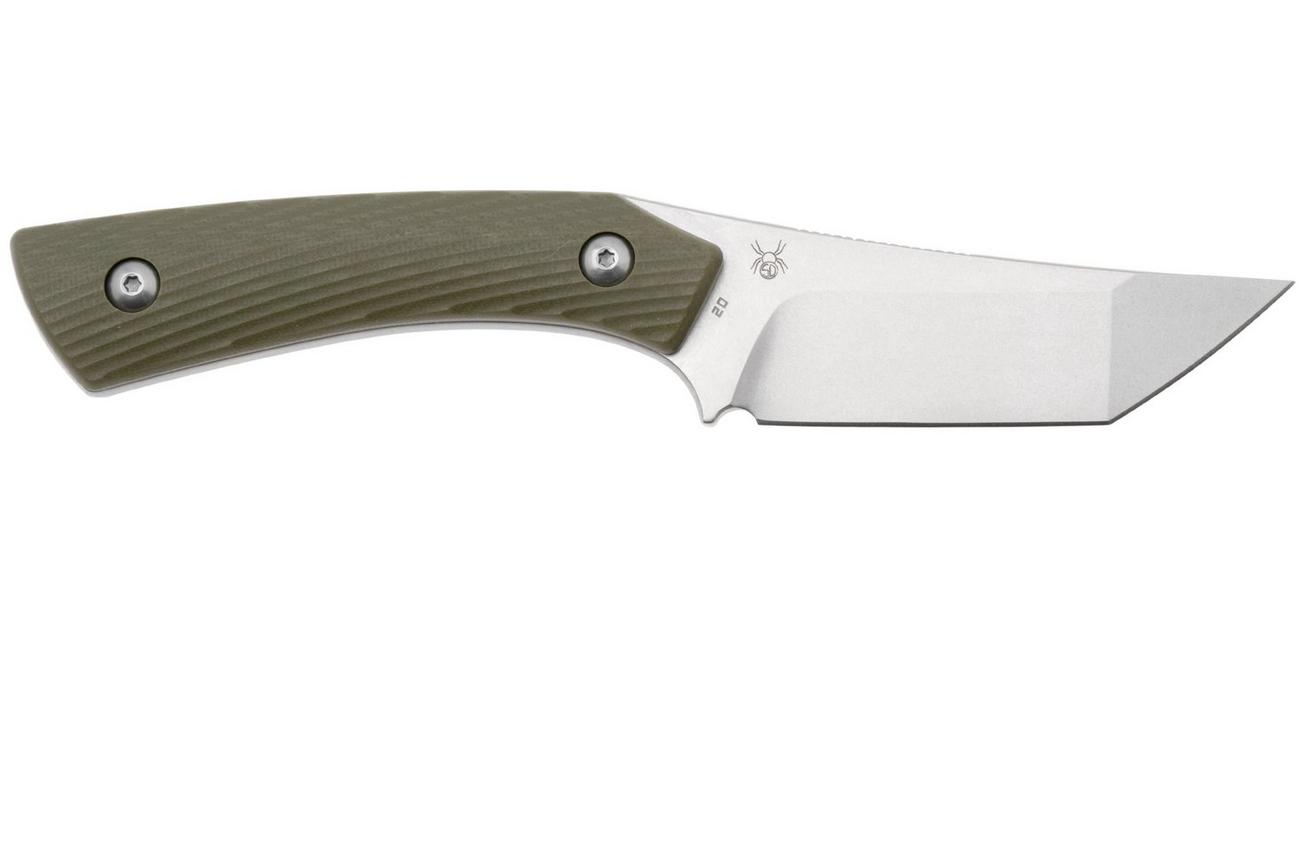 Bestech STEP BFK06B Stonewashed D2, Green G10, vaststaand mes