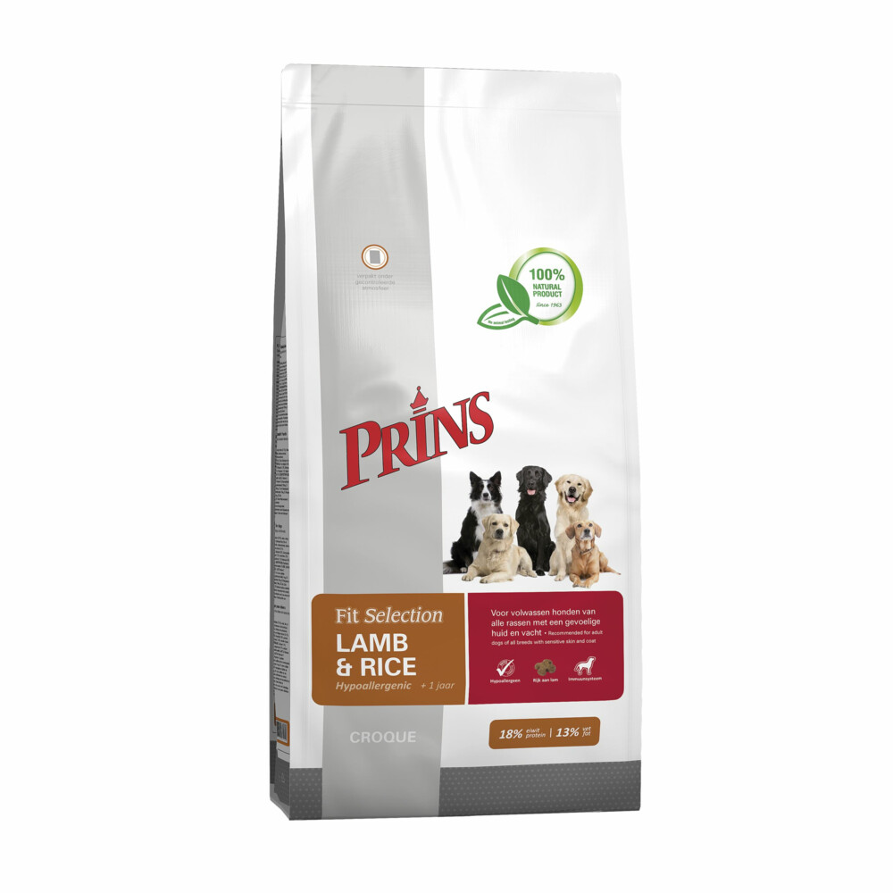 Prins Fit Selection Lam & Rijst Hondenvoer 14 kg