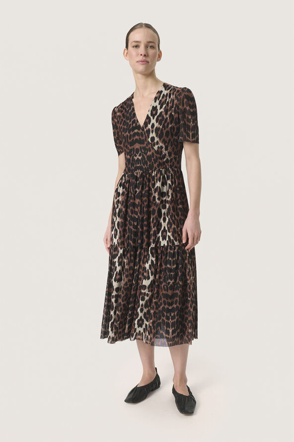 Soaked in Luxury SLAldora Nora Dress Leopard pattern