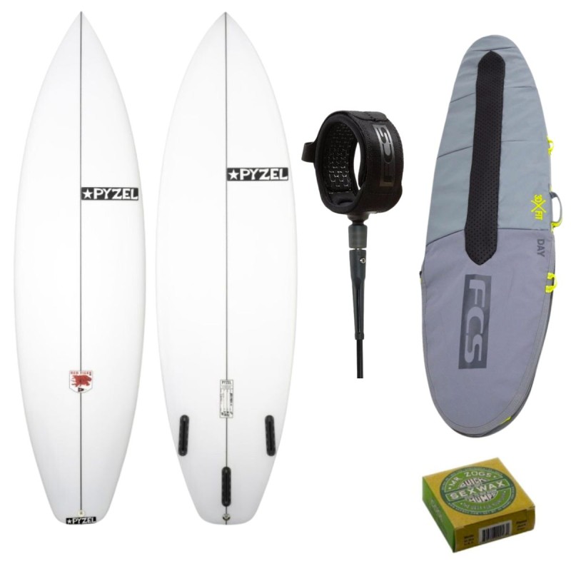 Pack Surf Pyzel Red Tiger + Leash + Wax + Housse - The Corner Shop