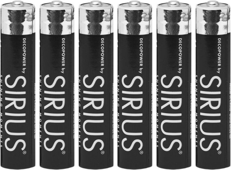 Sirius DecoPower AAAA batterier, 6stk sæt Blue/silver