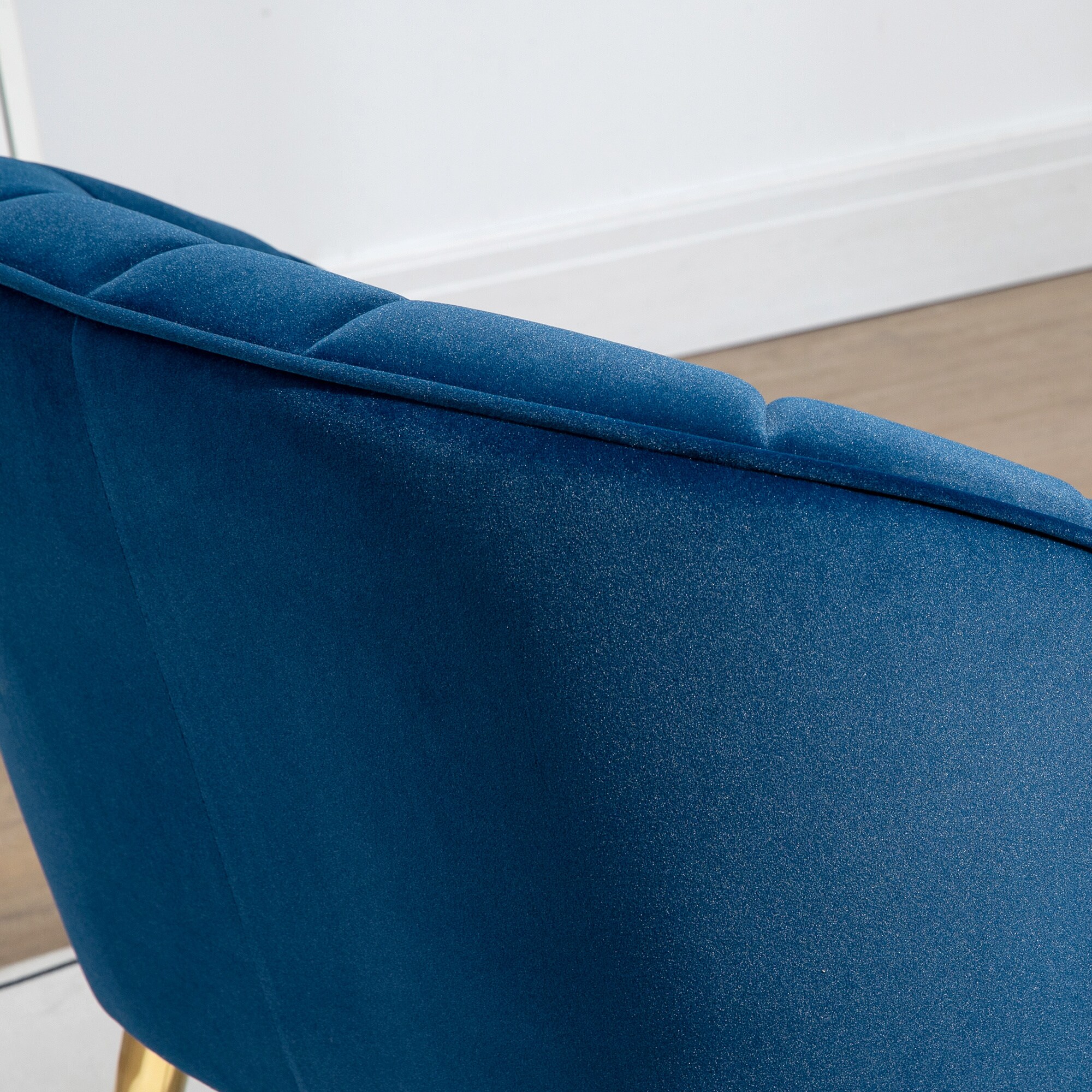 HOMCOM Ohrensessel mit Stahlbeine blau 65L x 64B x 77H cm