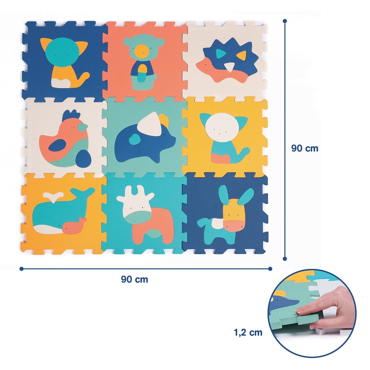 Tapis 9 dalles mousse Animaux