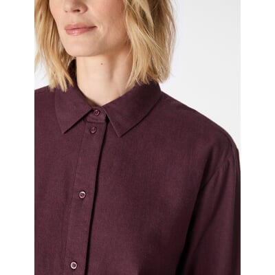 Damen-Flanellbluse, Weinrot