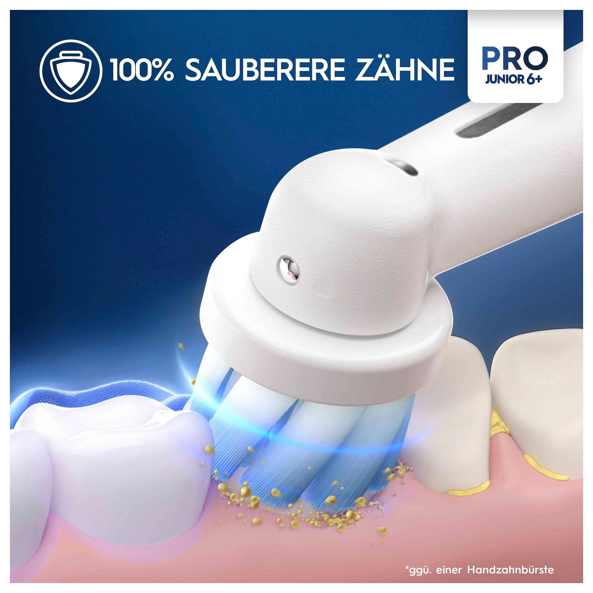 Oral-B Elektrische Zahnbürste »Pro Junior« 2 Stk. Aufsteckbürsten Drucksensor