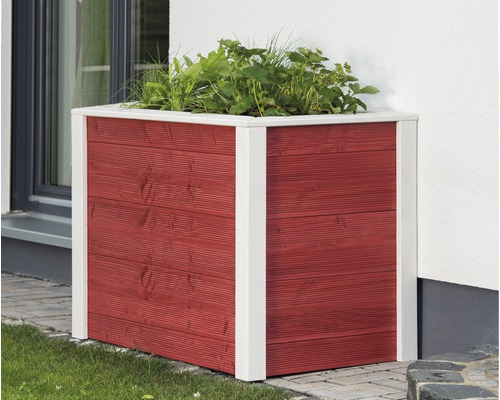 Klassieke verhoogde tuinbak Konsta 106x65x78 cm rood-wit