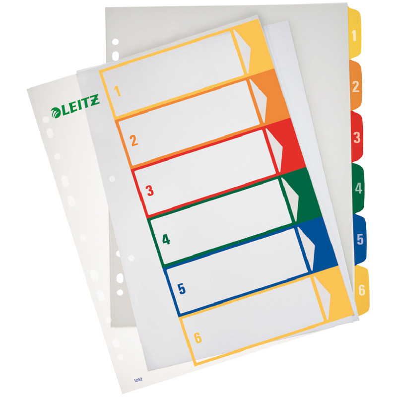 Leitz Register, PC-beschriftbar, A4, 1-6