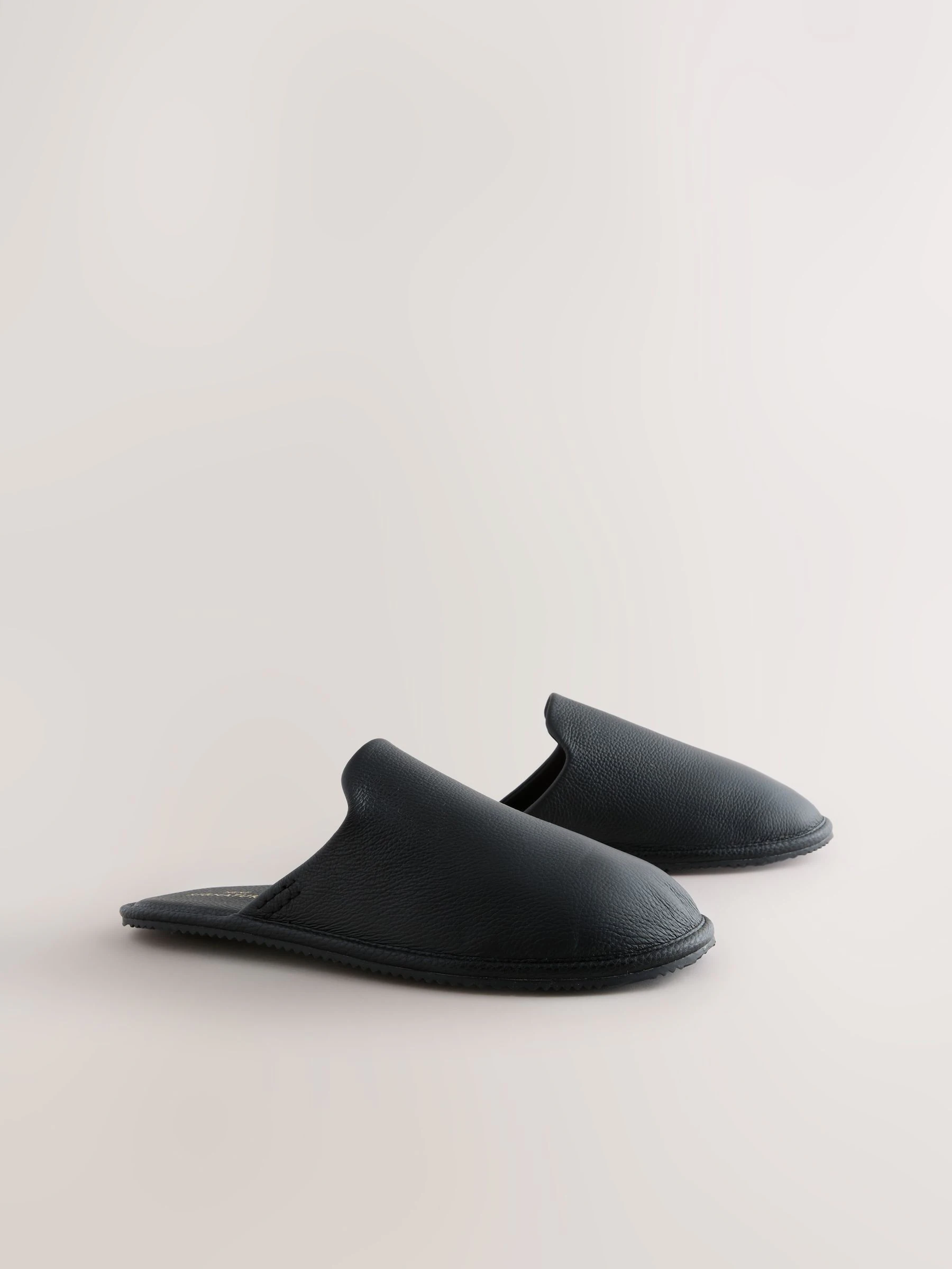 Zwart - Signature Leather Mule Slippers