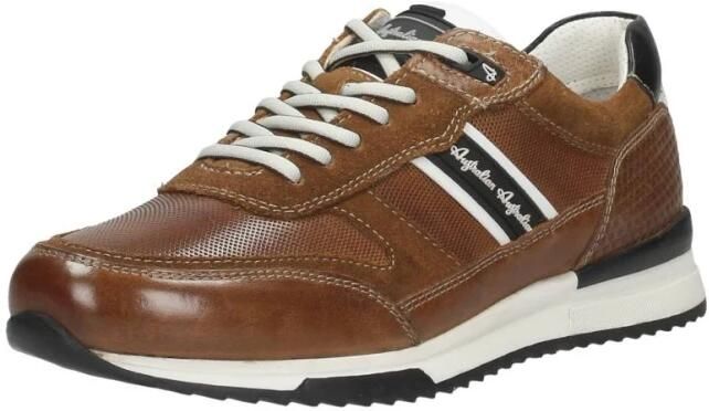 Australian Bruine Leren Sneakers met Comfortabele Pasvorm Brown Heren