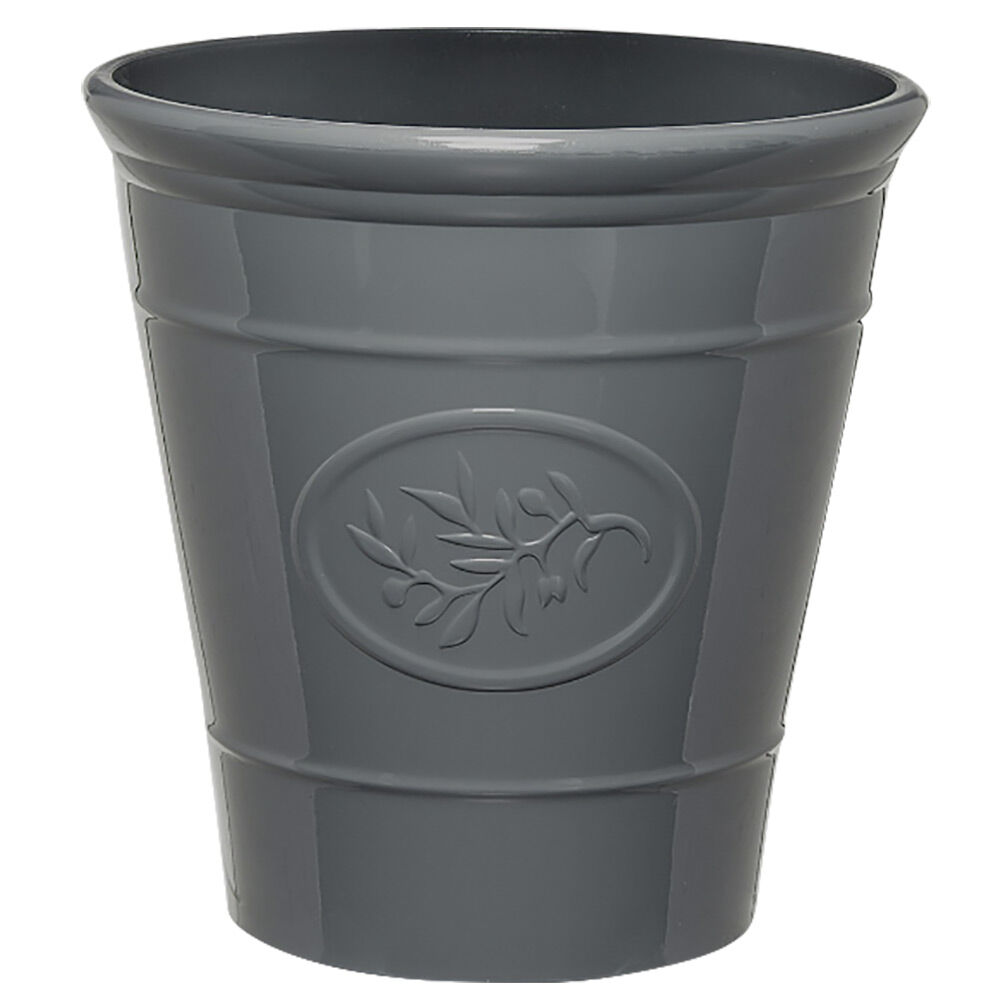 Cache-pot effet vernis gris Ø 40 cm