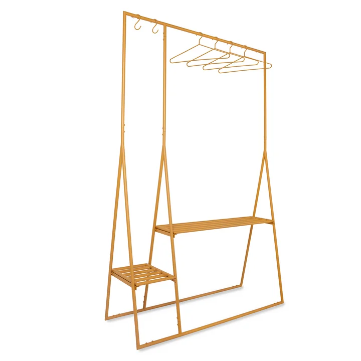 HKliving - Garderobe mit Kleiderbügeln und Garderobenhaken, ginger orange