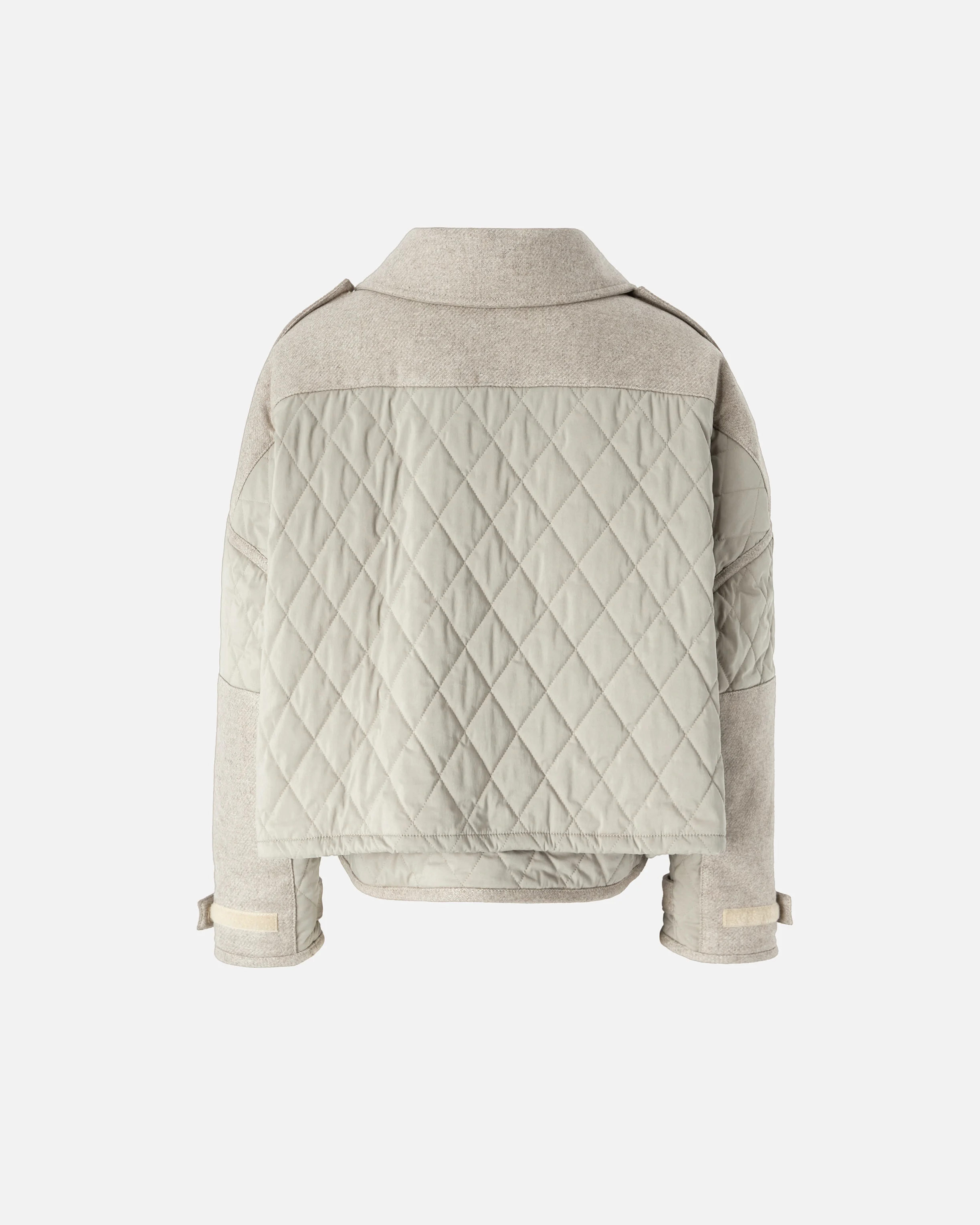 Parka courte matelassée avec inserts en feutre | Beige