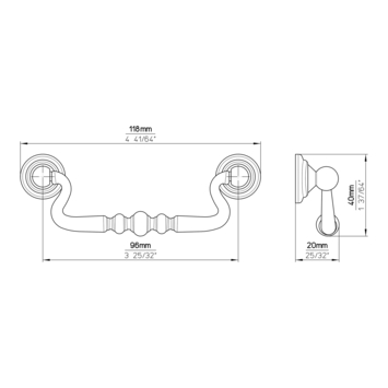 Greep Linda tin look 118mm